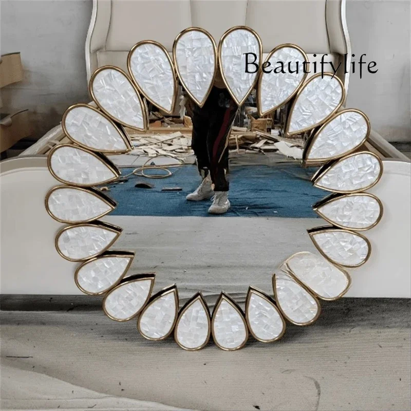 YH American Entrance Mirror Decorative Simple Modern Postmodern American Light Luxury Dressing Wall Mirror