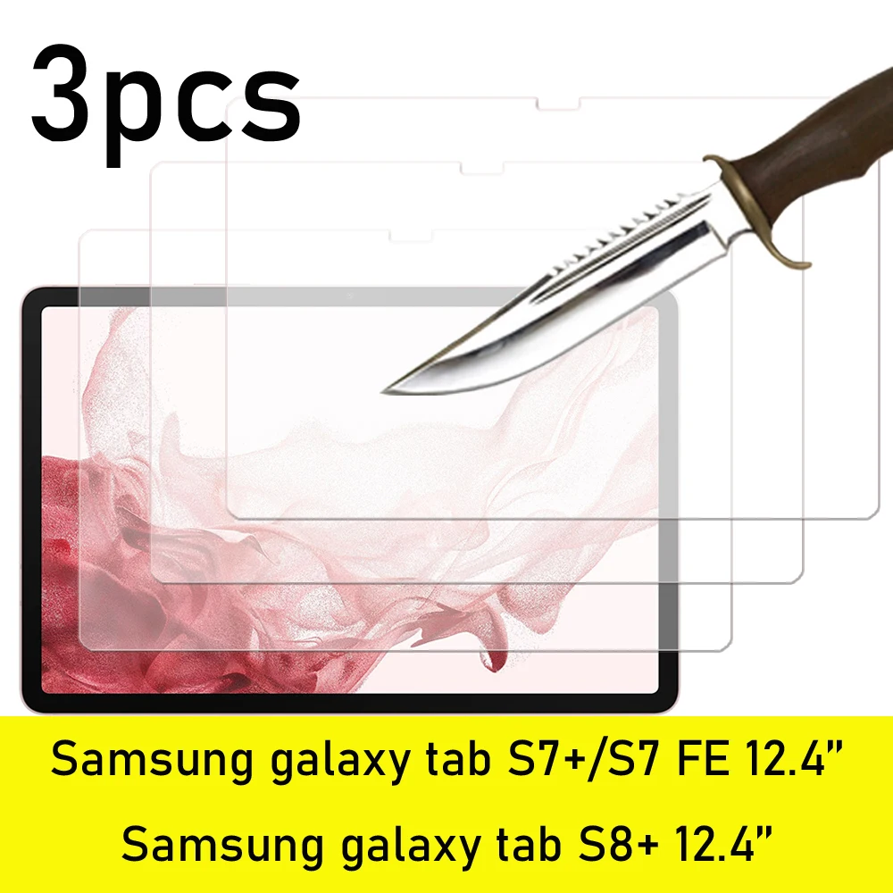 3PCS Glass screen protector for Samsung galaxy tab S8 plus 12.4''  SM-X800 SM-X806  tablet protective film