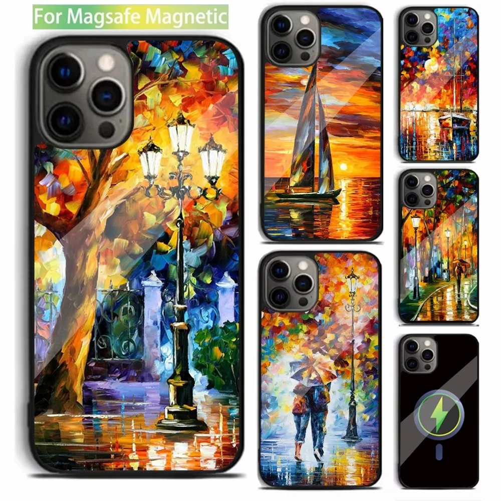 

L-Leonid A-Afremov Oil Painting Phone Case For iPhone 16,15,14,13,12,11,Plus,Pro,Max,Mini Magsafe Magnetic Wireless Charging