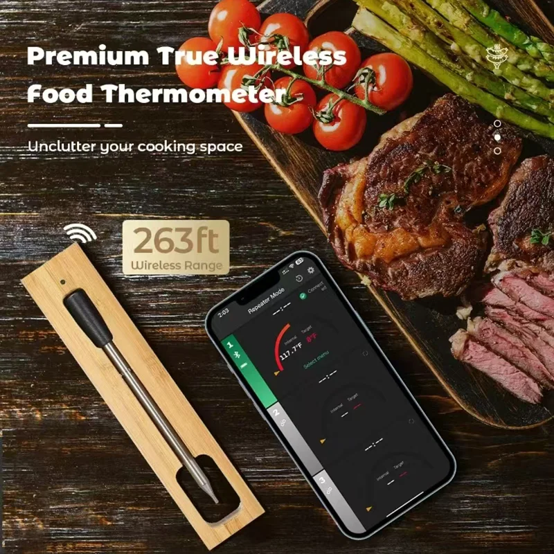 

BBQ Barbecue Probe Wireless Bluetooth Barbecue Temperature Gauge Kitchen Cooking Tools Meat Food Temperature Gauge Grilled Beef.