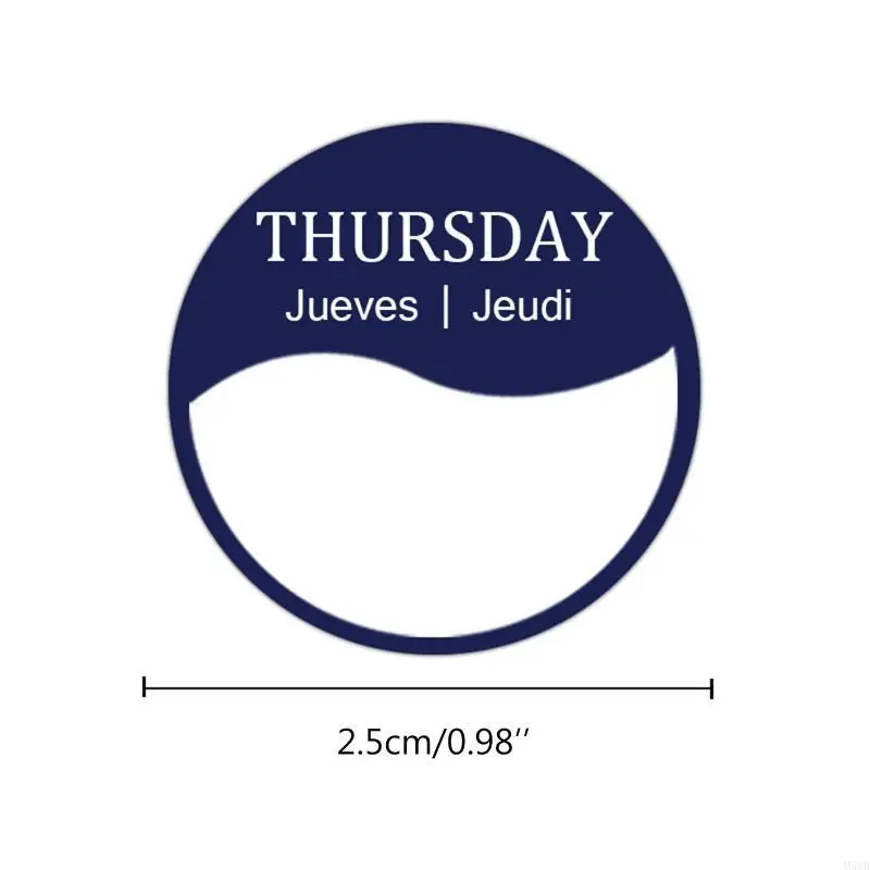 M5TB 500 Sheets Multilanguagae Labels Day Day of the Week ملصقات 1 بوصة