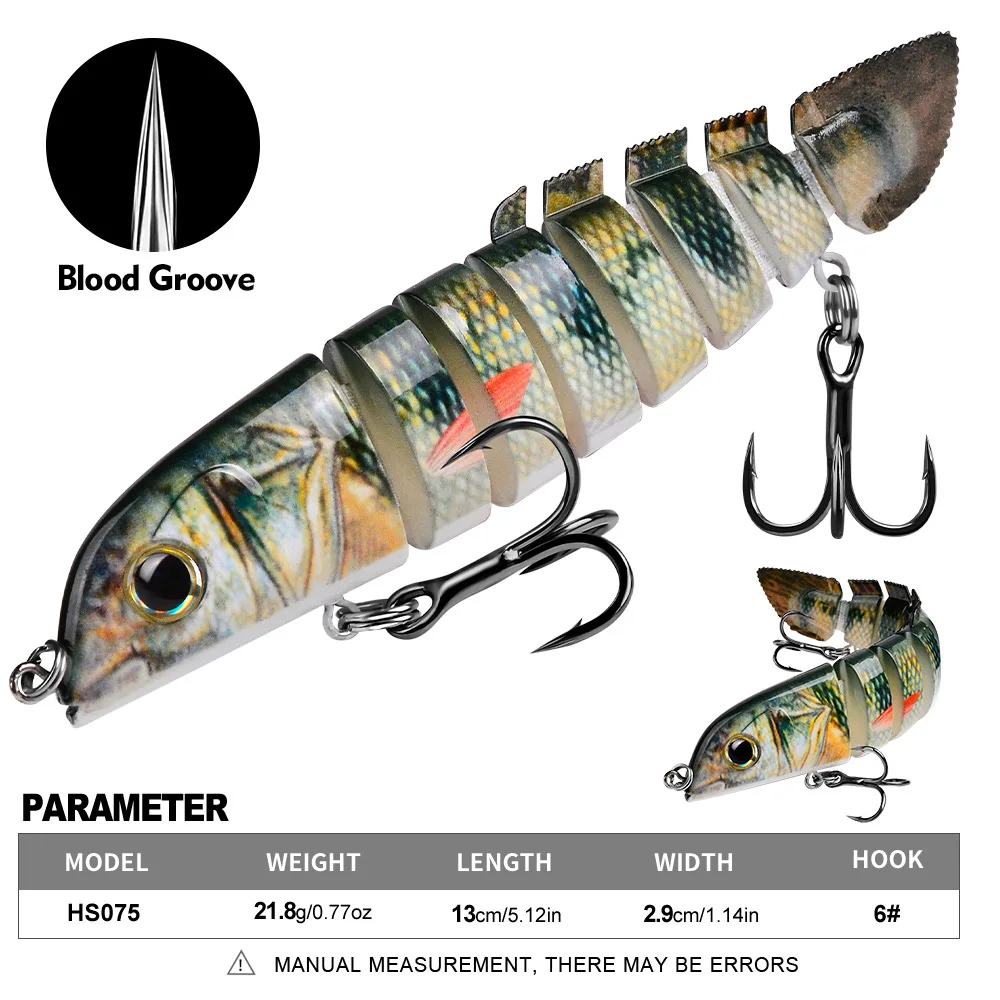 BILLINGS Sinking Multi-Segment Loach Lure 13cm 21.8g Black Bass Bio-Mimetic Lure Practical Multi-Segment Plastic Lure