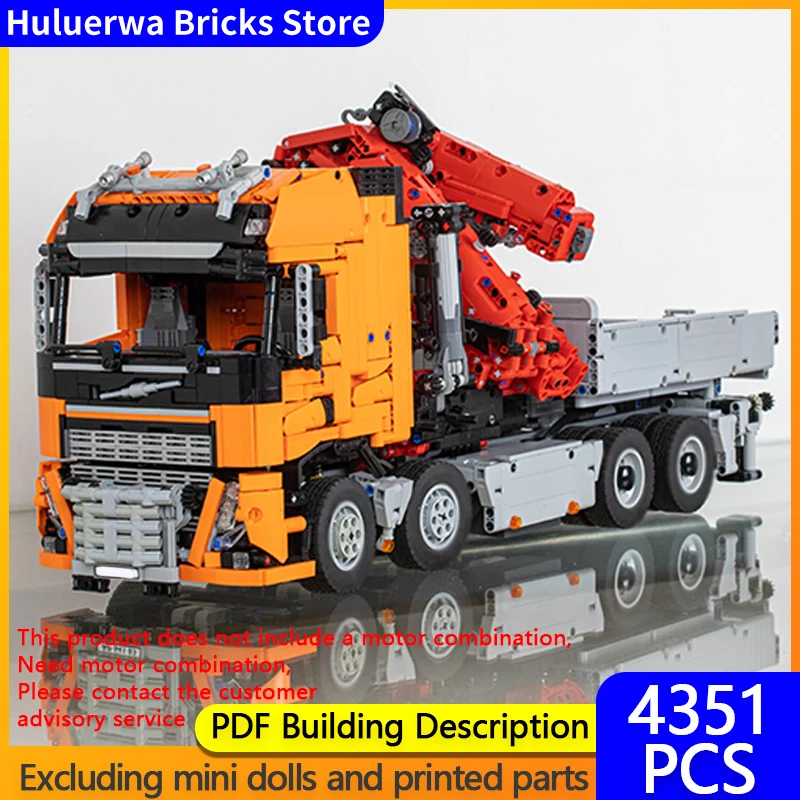 

Модель скоростного гоночного автомобиля MOC, строительные кирпичи FH16 750 8x6 с краном, модульная технология, детские праздничные подарки, сборка игрушек, костюм