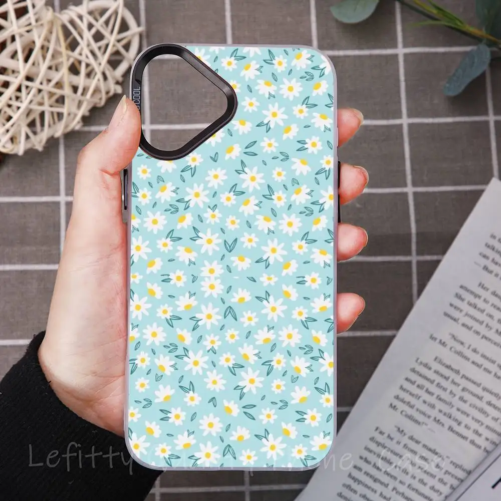 الفاكهة الخضراء الزهور شظايا جراب هاتف آيفون 16 15 14 13 12 11 برو ماكس ماتي أورورا متعدد الألوان الليزر التدرج Funda #1