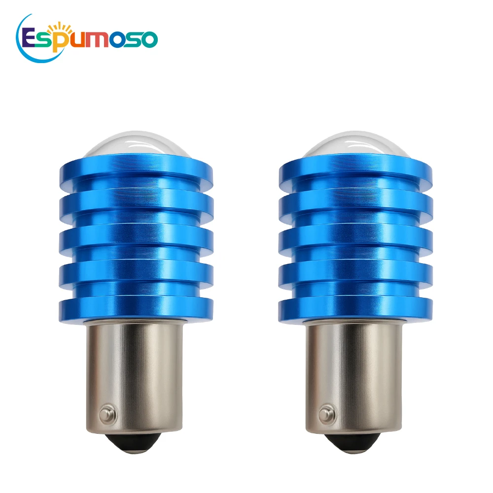 1/2PCS 1156 BA15S P21W 5W COB LED Bulb Projector Lens Aluminum Heat Sink 12V Super Bright Car Brake Stop Light Turn Signal Lamp