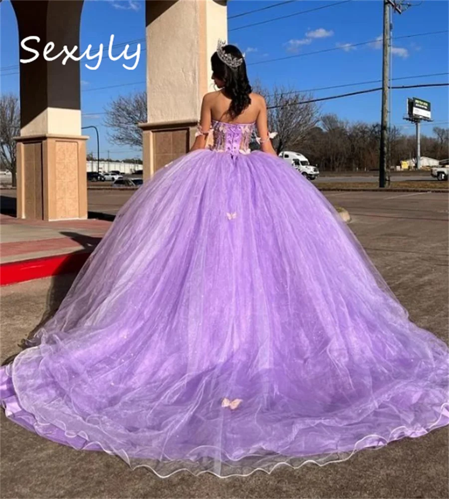 Beautiful Charro Quinceanera Dresses 2023 With Butterfly Luxe Beaded Princess Sweet 15 Birthday Party Gown Elegant  Xv Mexican