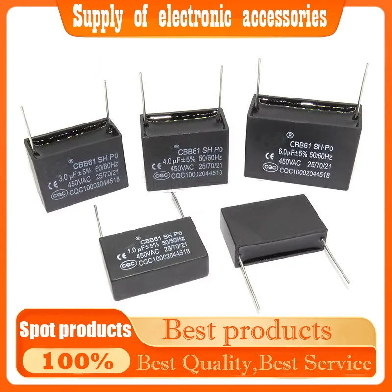 

CBB61 needle foot 1UF/1.2/1.5/2/3/4/5/6UF 450V Air conditioning fan startup capacitor pins