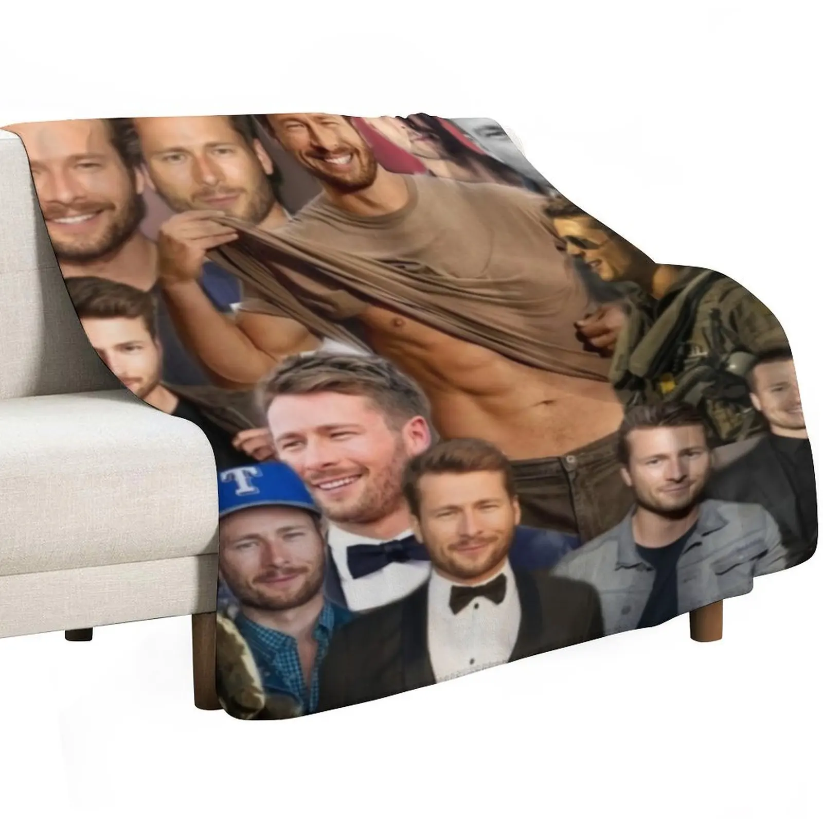 Glen Powell colllage Throw Blanket Nap Blankets For Bed Vintage anime Retros Cute Blankets