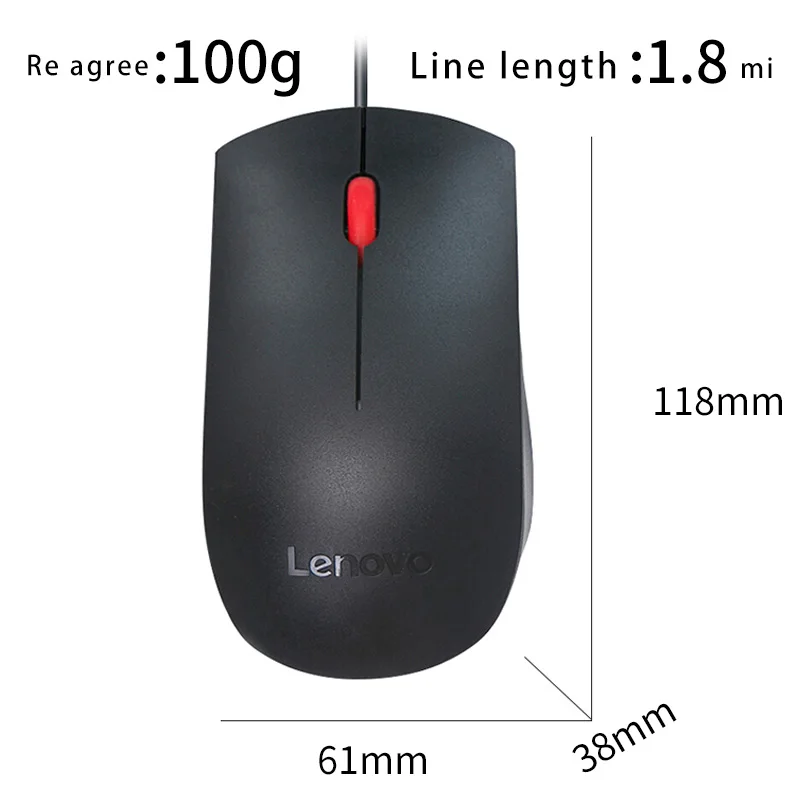 เมาส์ Lenovo Mouse Ems-537A เมาส์แบบมีสาย เมาส์สํานักงาน สีดํา