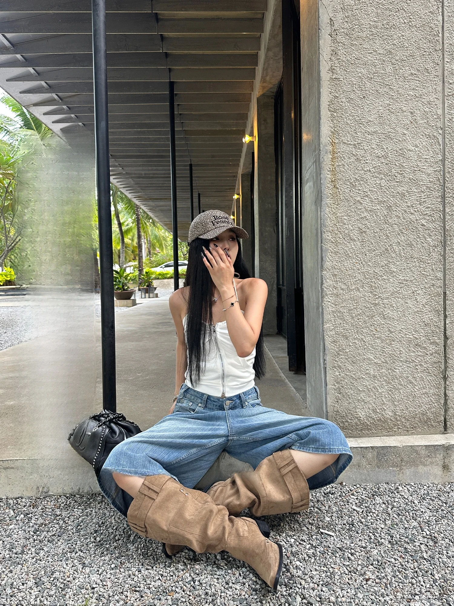 

Falin X Women's Off-oulder Ruffle Detail ter Ne Vest Summer Spicy Girl Sle Design Thin Cotton Polyester Blend