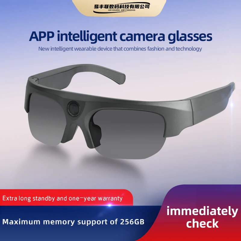 Registrazione App immagine in tempo reale Video Smart Glasses Long Endurance Smart Control 4K foto 2K registrazione Video per dispositivi Android