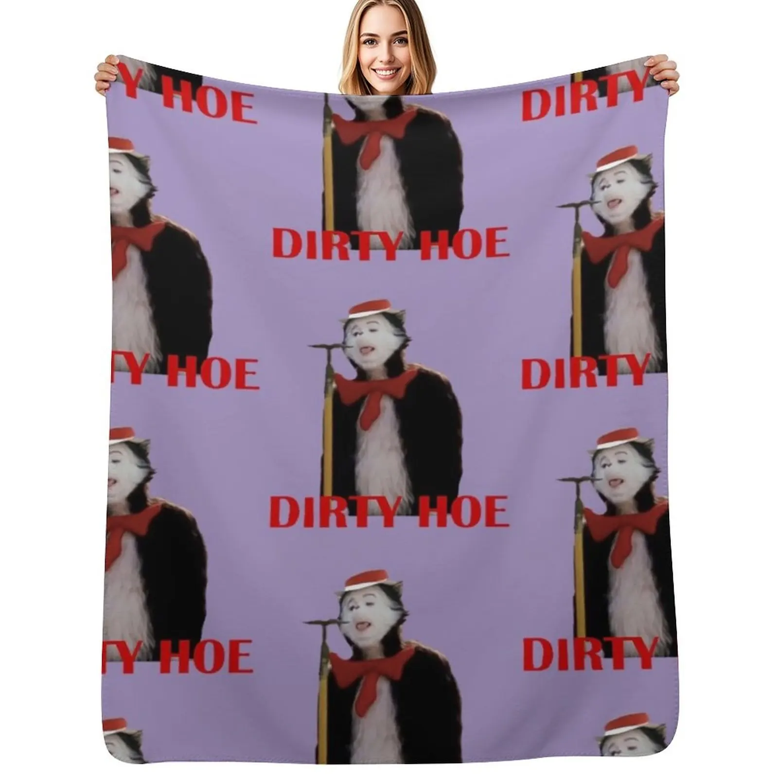 Cat in the hat dirty hoe Throw Blanket Air Conditioner Soft Blanket for Office Home