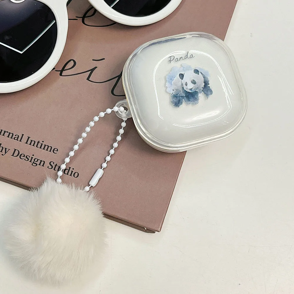 Earphone Case For Samsung Galaxy Buds 2 Pro Buds Live Cute Animals Dog Sheep Panda Keychain Soft Silicone Cover For Buds Pro