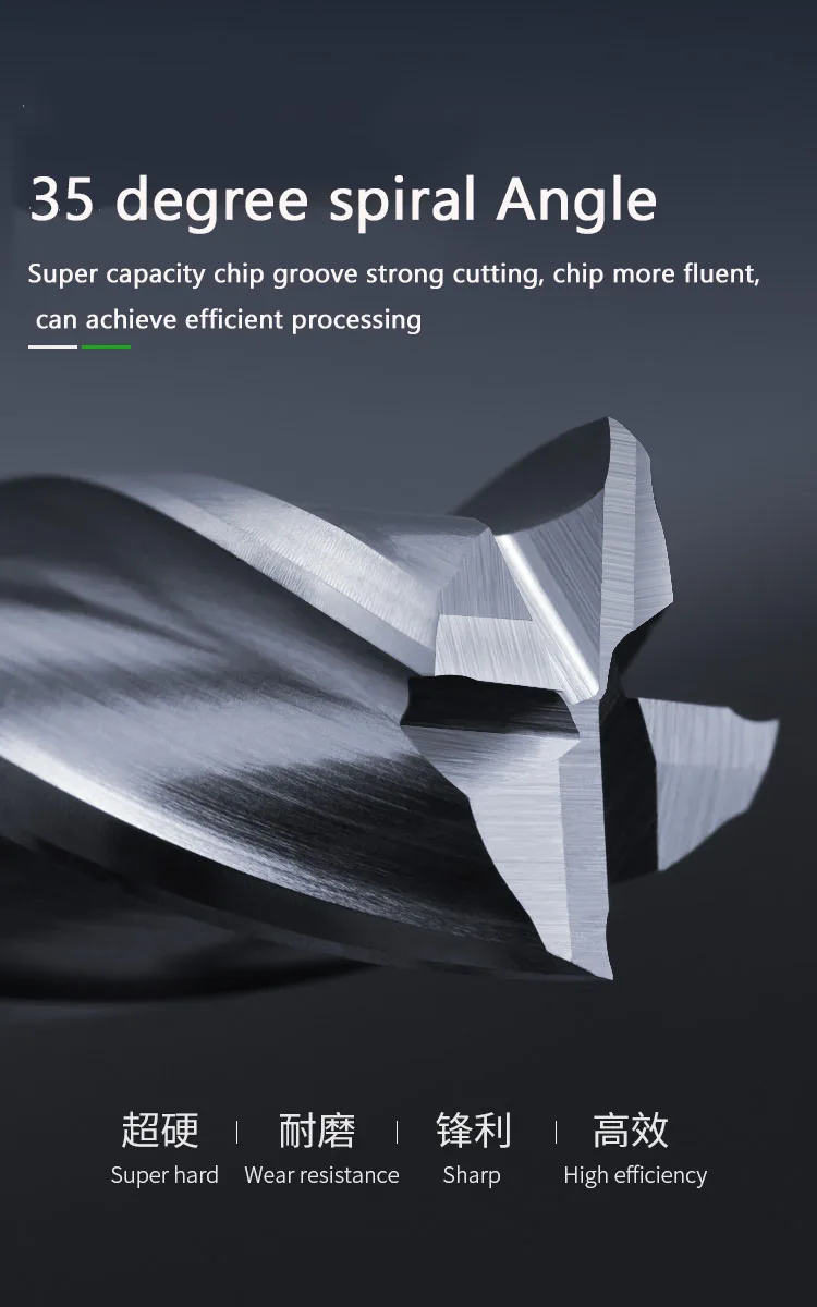 Inch Tungsten Steel HSS End Mill 4Flutes 1/8 1/4 3/16 3/8 1/2 Milling Cutter Alloy Coating  Cutting Tool CNC maching Endmills