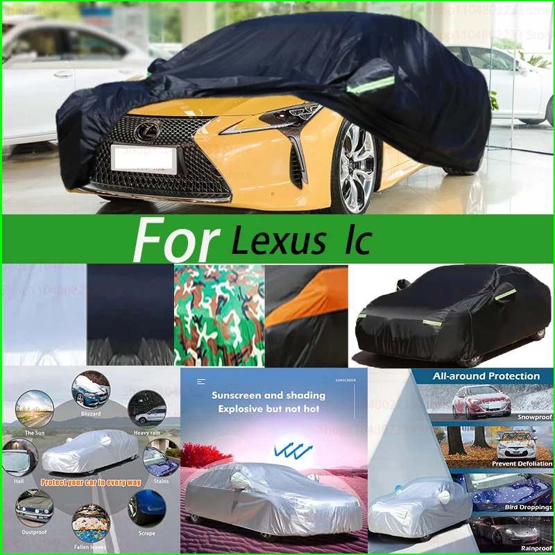 

Наружная защита, полный автомобильный чехол, снежный чехол, солнцезащитный козырек, водонепроницаемый, пылезащитный, внешний черный автомобильный чехол для Lexus Lc