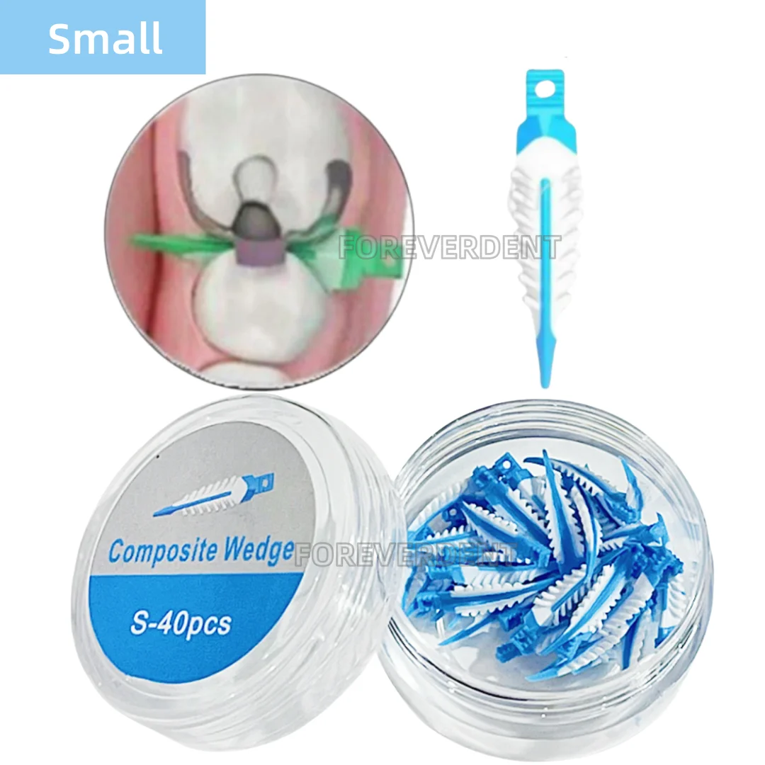 40pcs/Box Dental Strata Composite Wedges Soft Face Cervical Seal Diastema Wedge Matrix Band Matrices S-Blue