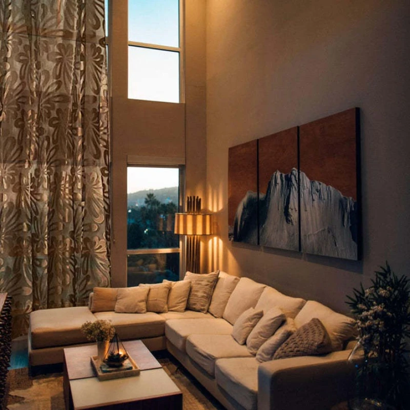 

Custom Size！ ！European Style Sheer Palm Jacquard Gauze Modern Elegant Glass Yarn Curtains for Living Dining Room Bedroom