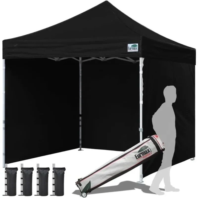 

USA 10'x10' Pop-up Canopy Tent Commercial Instant Canopies with 4 Removable Zipper End Side Walls and Roller Bag