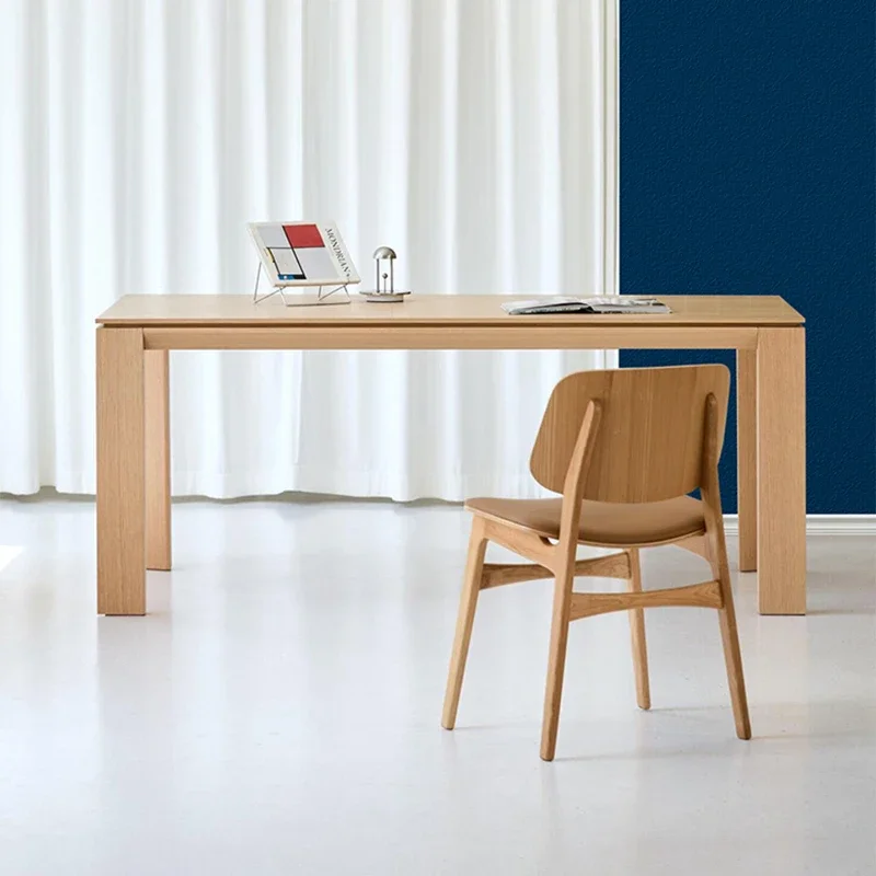 Log style dining table, rectangular desk minimalist large board table