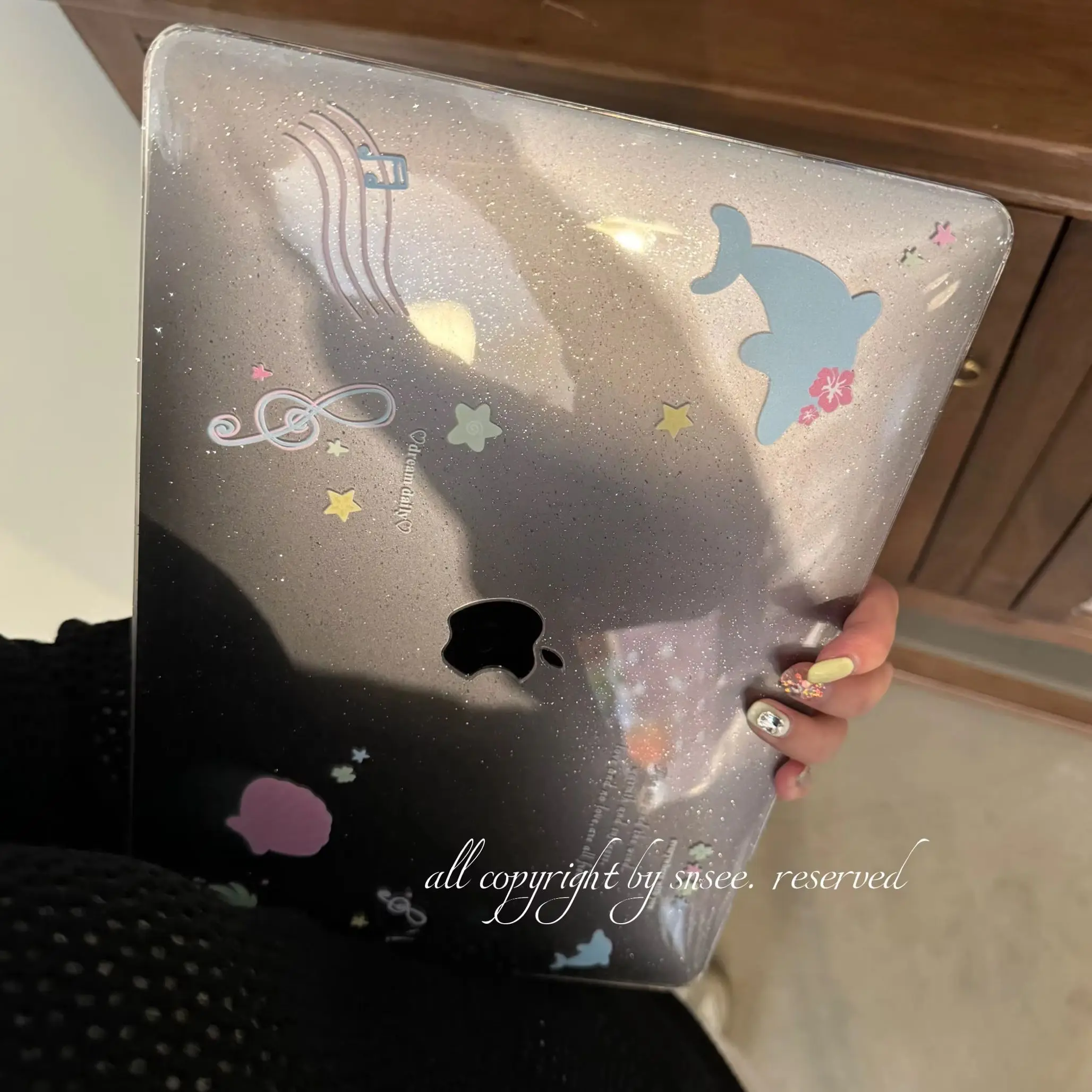 Dolphin shells Y2K Korean Shining Laptop Case For Macbook Air 13.6 M4 NEO 15 M3 Hard Cover For Mac Book Pro 13 M1 M2 14 M4 M5 16