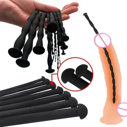 Silicone Urethra Horse Eye Catheter Rod Long Wave Penis Plug Sounding 8pcs Urethra Stimulate Dilator BDSM Adult Sex Toys for Men