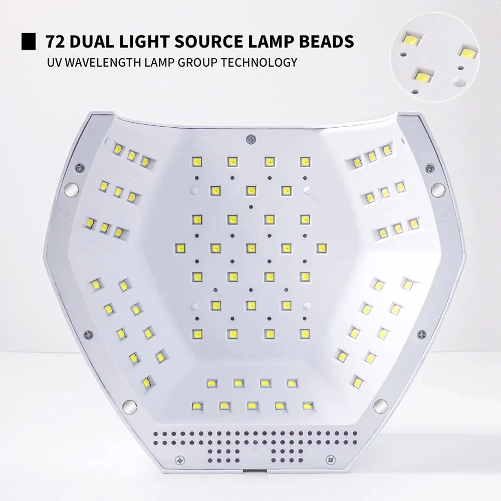 268W 72Pcs LED UV Light Dryer for Nails Gel Polish with 3 Timer Setting & LCD Touch Display Screen