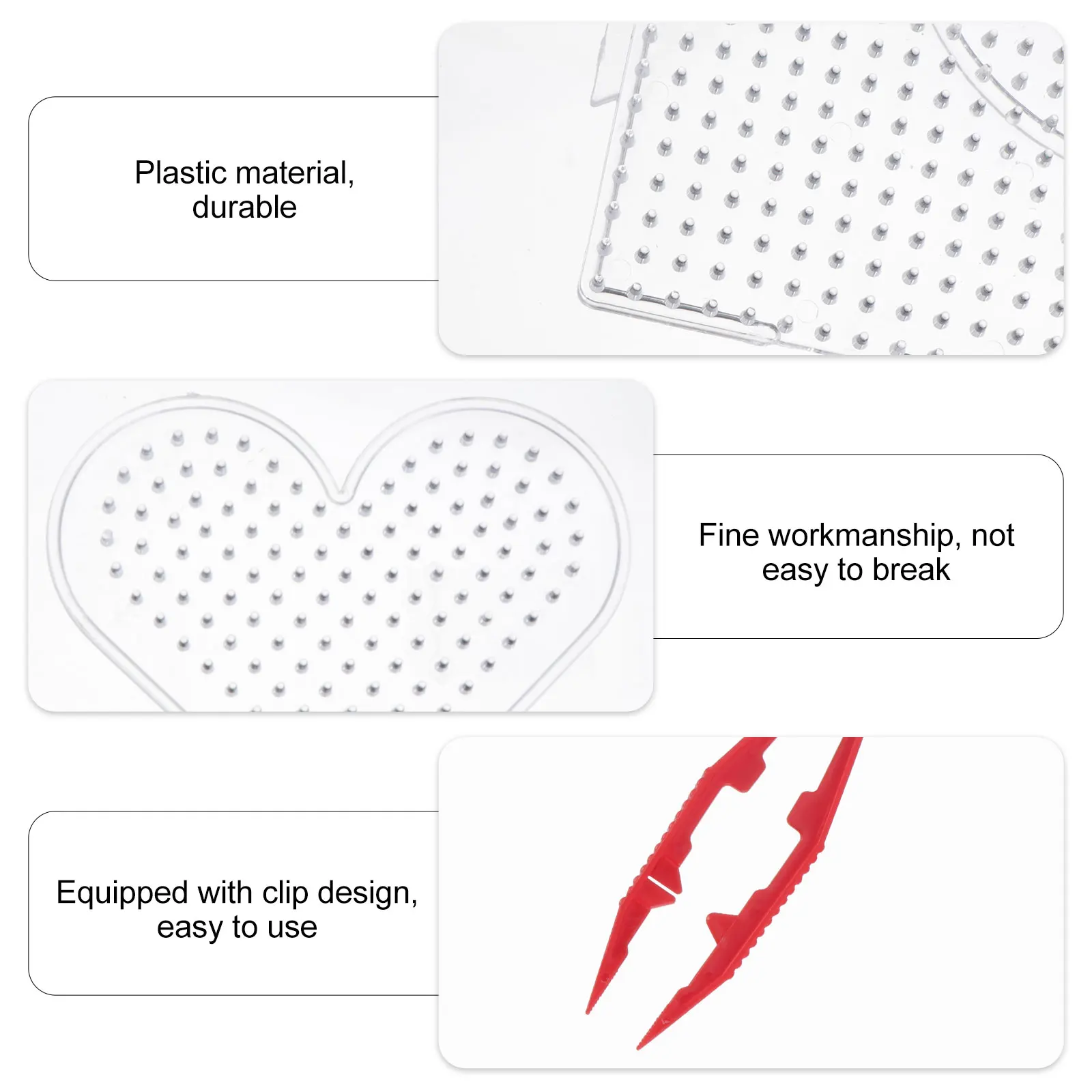 

14 PCS Bean Pin Template Set Kids Tools Craft Beads Fuse Boards Three-dimensional DIY Educational Child