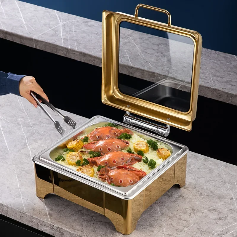 Buffet Heating Furnace Stainless Steel Insulation Buffy Furnace Constant Temperature Restaurant Flip Insulation Furnace