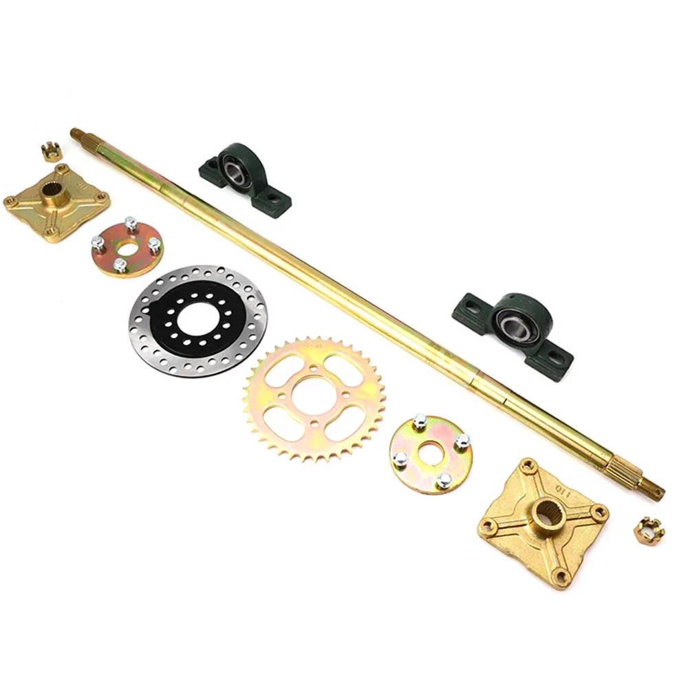 

600MM 650MM Rear Axle Assy With 428# 37T Sprocket 160mm Brake Disc UCP205 Bearing For DIY Electric Go kart UTV ATV Buggy Quad