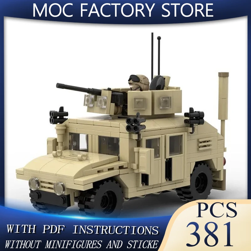 

Модель автомобиля, совместимая с Moc, Hummer, бронированный автомобиль, технология, модульный строительный блок, подарок, рождественская детская игрушка, набор «сделай сам», сборка