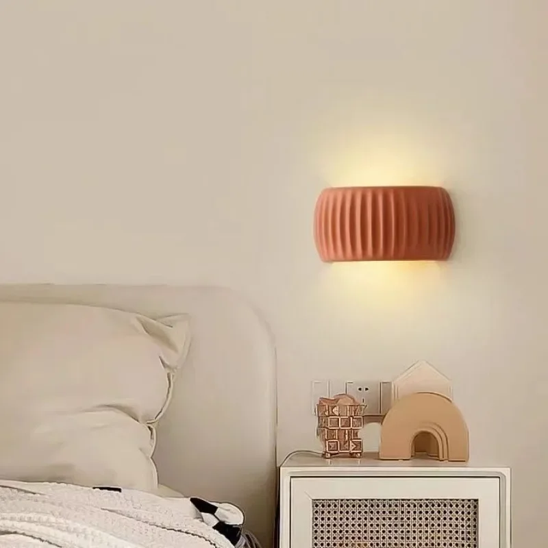 DurableBedroom Bedside Lamp French Cream Wind Environmentally Friendly Resin Aisle Corridor Living Room Stairs Background Wall L
