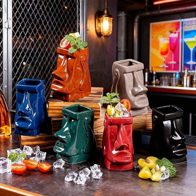 

Creative Ceramic Mug Wine Mug Bar Tools Hawaiian Cocktail Cups Party Beer Beverage Tiki Mug Home Drinkware Cup Halloween Gift