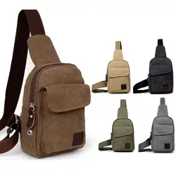 Vintage Men Canvas Crossbody Chest Bags Shoulder Sling Messenger Bag Sport Belt Packs Travel Hiking Outdoor Storage Accessories