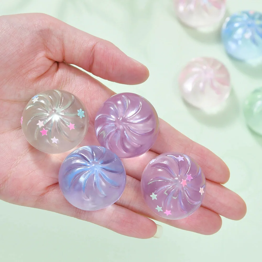 Moldable Squishy Pearl Coconut Toy Moldable Mini Cute Transparent Buns Toy Slow Rising Decompression Sensory Toy for Adult