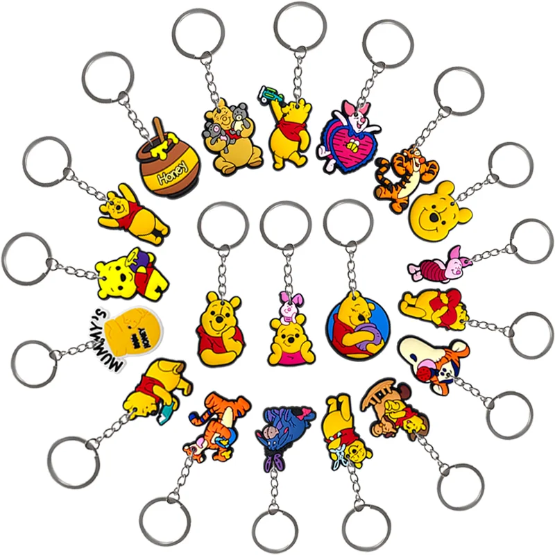 20pcs MINISO Winnie Series Keychain Cute Keychain, For Car Keys Bag Ornaments Decoration Party Gift For Women daily use
