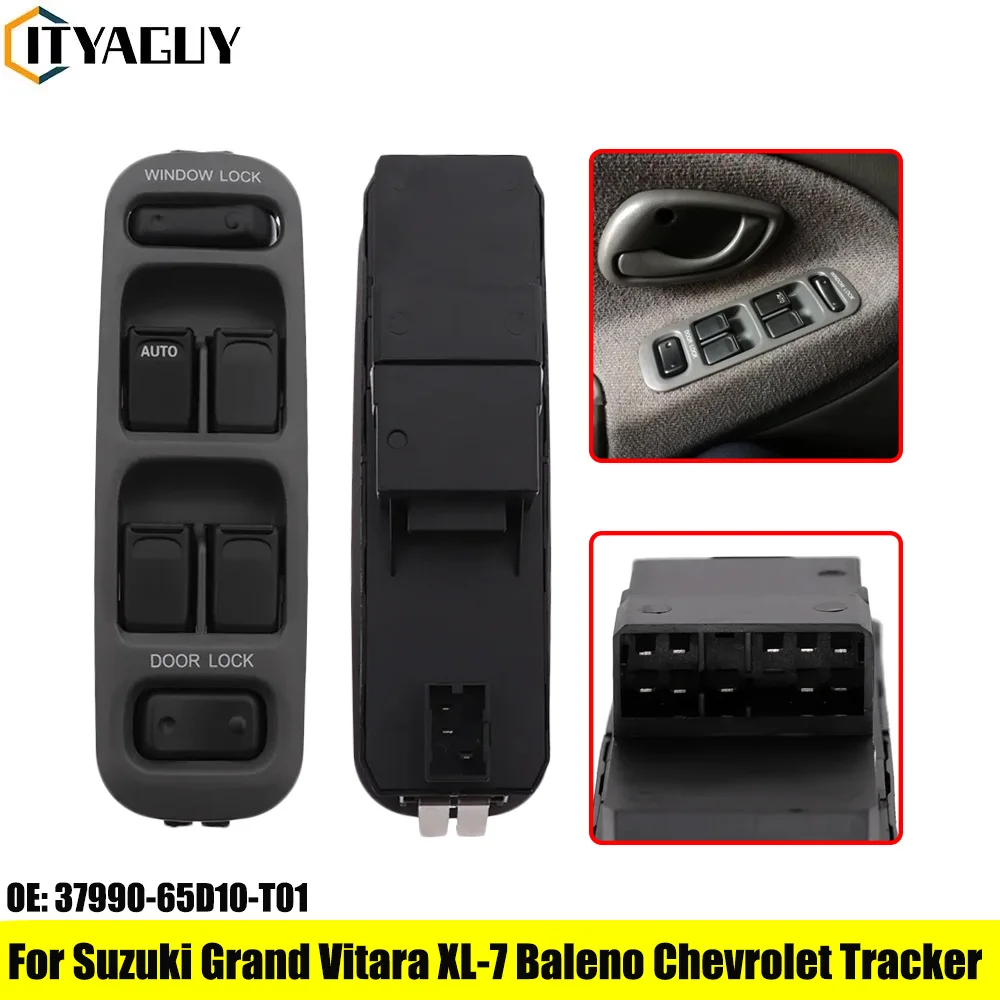 Interruptor principal de ventanilla eléctrica para Chevy Tracker para Suzuki Grand Vitara Baleno 37990-65D10-T01 37995-75F00-T01 AM- 33968442