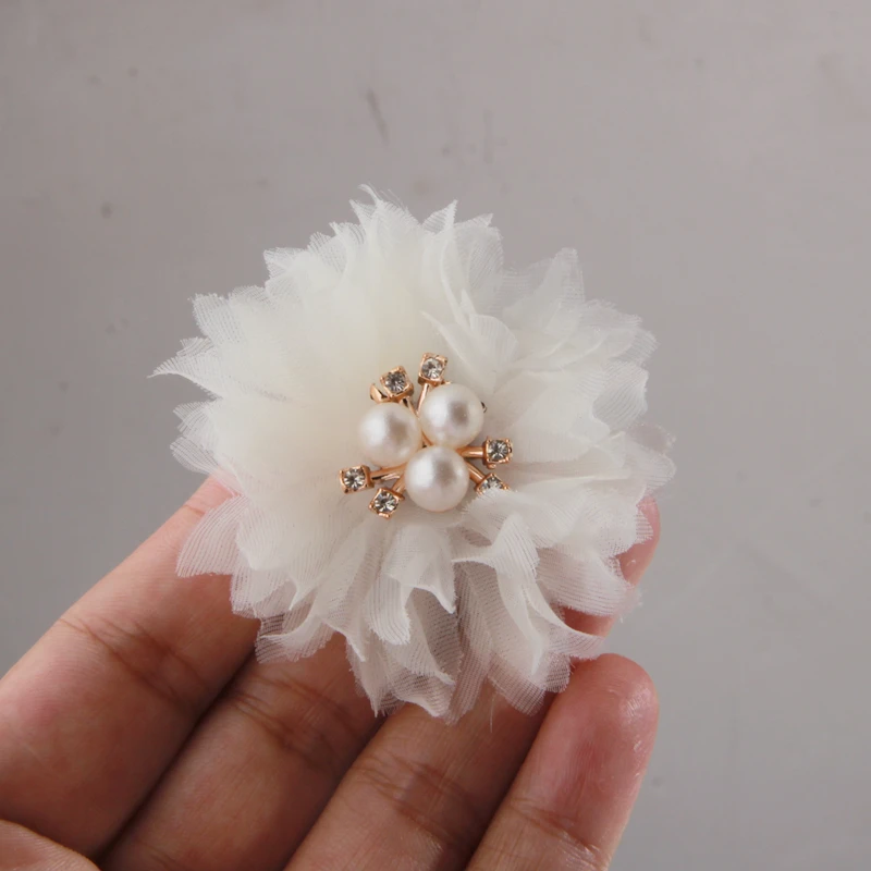 10PCS/Lot Beige Series Mix Styles Set Chiffon Fabric Flowers For Wedding Invitation Artificial Flowers For Dress Hat Decoration