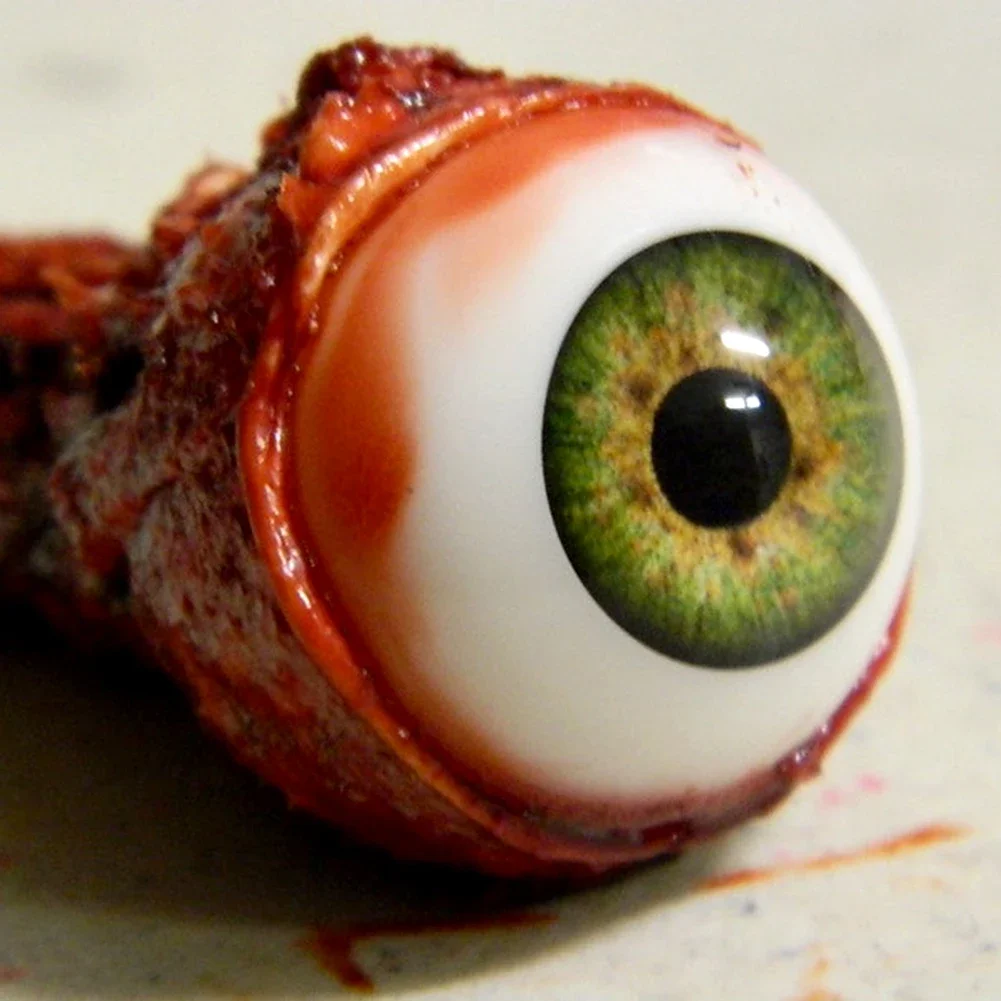 P-Jsmen 할로윈 공포 소품, 실물 크기 라텍스 찢어진 눈 연청 무서운 장식, 혈흔 눈 코스프레 소품