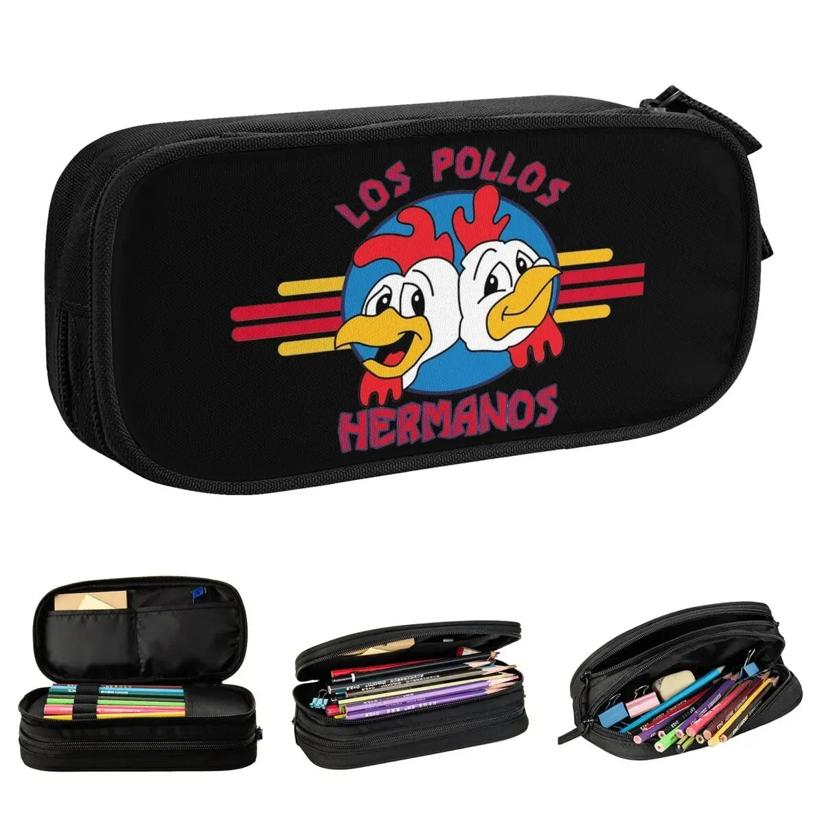 Los Pollos Hermanos Pencil Case Classic Breaking Bad Pen Holder Bag Girl Boy Large Storage School Supplies Cosmetic Pencil Box