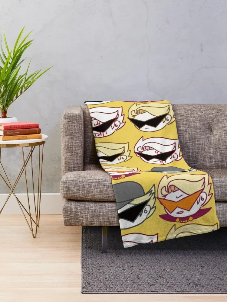 homestuck-dirk strider fabric series-Cute dirks head Throw Blanket Sofa Quilt Camping Blankets