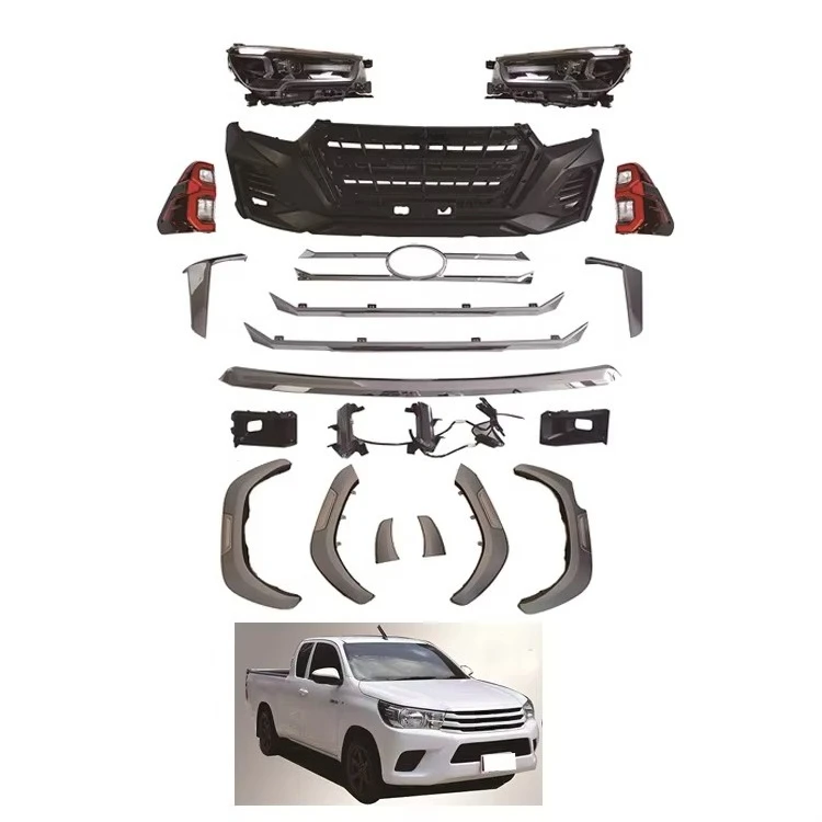Factory Sale Upgrade X-Men Style BodyKit Front Bumper Grille Headlight Tail Light Body Kits for Toyota Hilux Revo 2016-2020 4