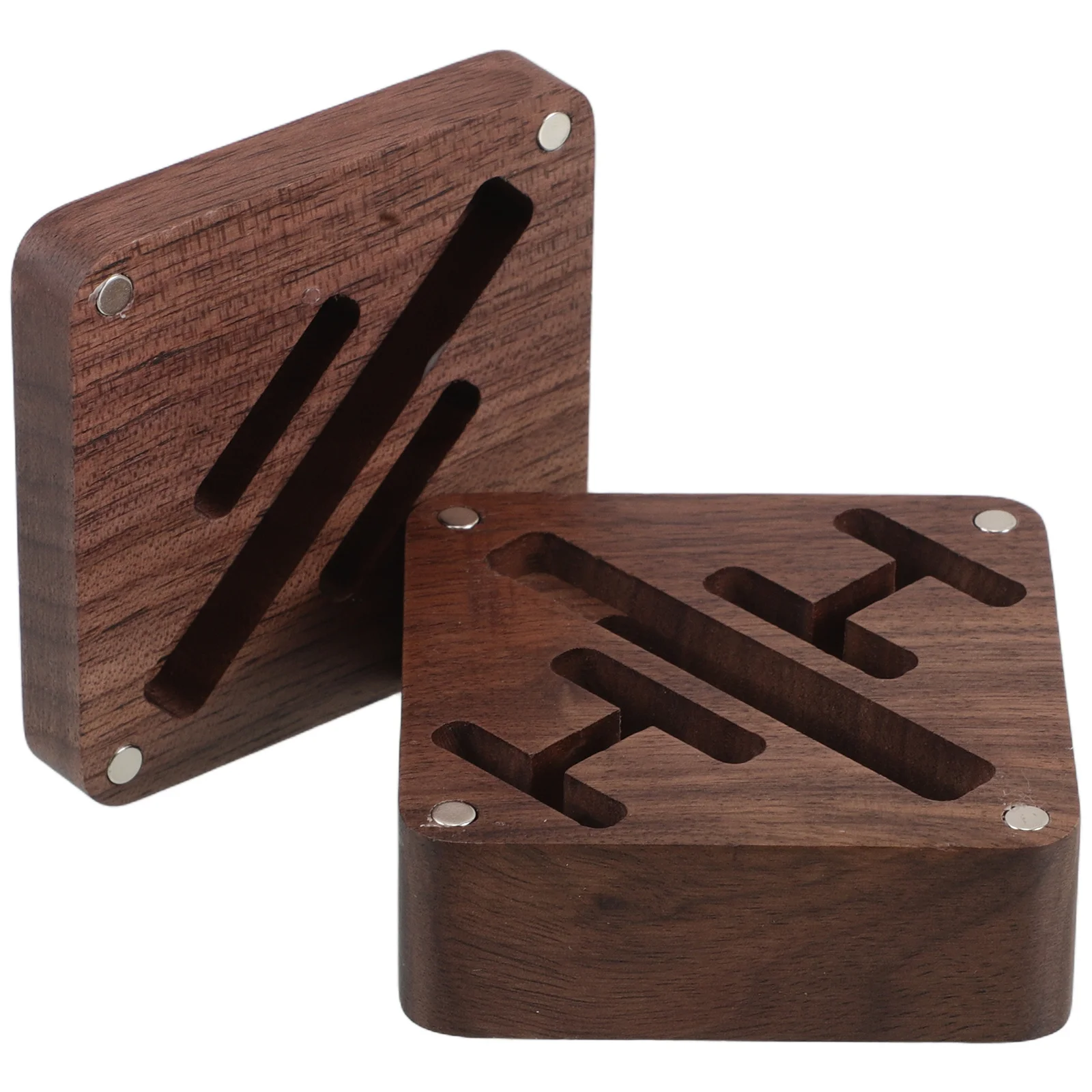 Wood Cufflinks Box Black Walnut for Men Tie Clip Display Case Small Jewelry Organizer Travel Accessory Elegant Gift