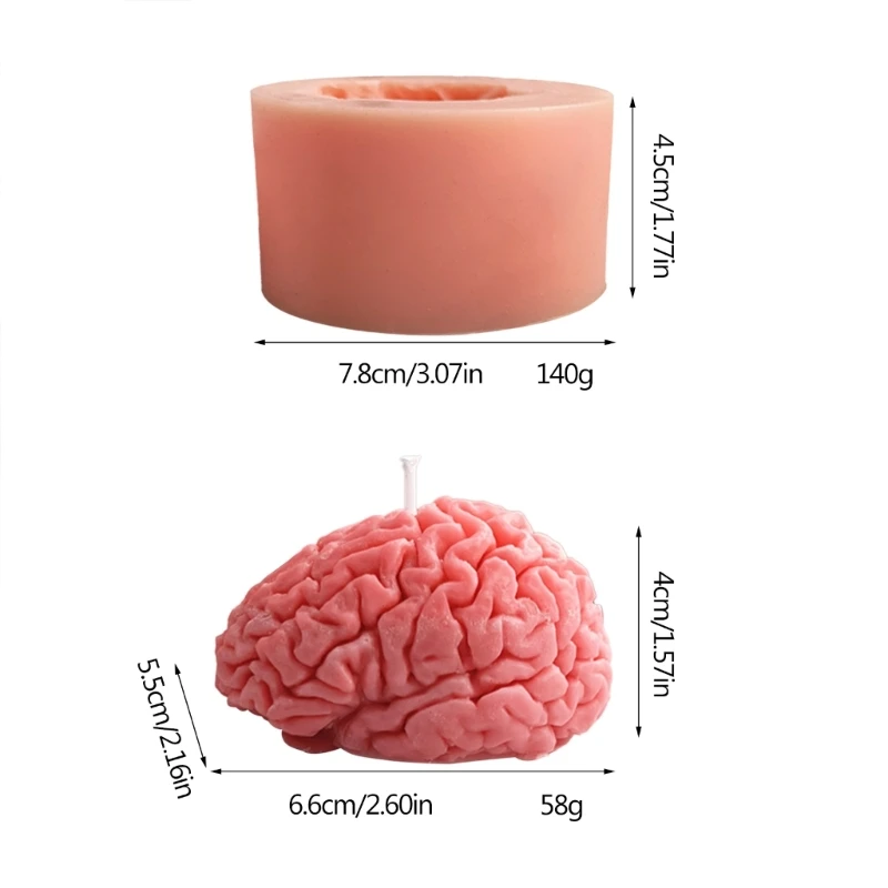 ثلاثية الأبعاد شكل الدماغ الراتنج قوالب مضحك الدماغ شمعة قوالب السيليكون لتقوم بها بنفسك شمعة صنع دروبشيب
