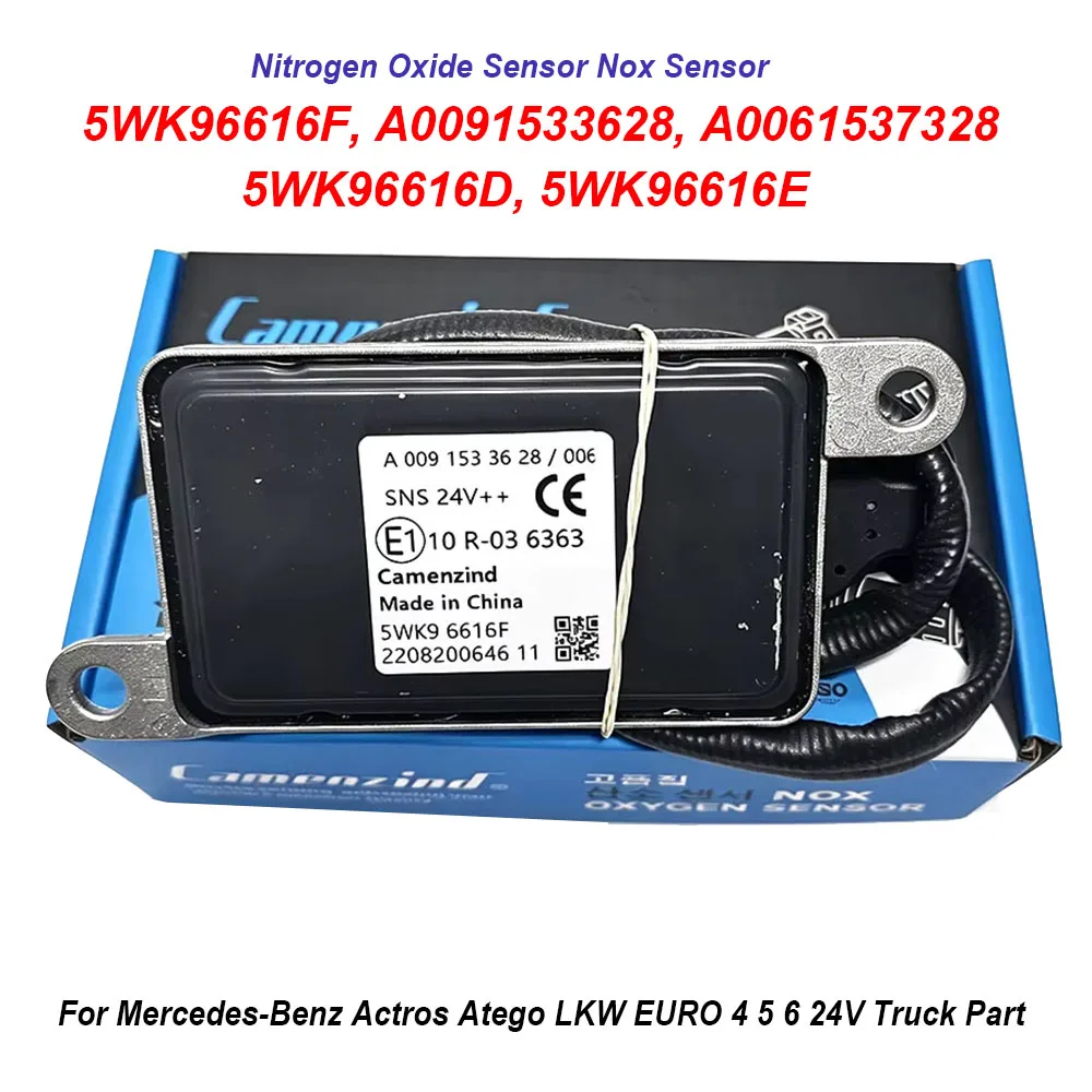 A0091533628 5WK96616F 5WK96616E 5WK96616D A0061537328 Stickstoff-Sauerstoff-NOx-Sensor 5WK9 6616F A0091533628005 A0091533628006 5WK9 6616D 5WK9 6616E Hochwertig für Mercedes-Benz Actros/Atego LKW 24V