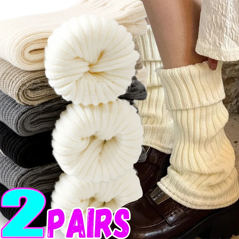 

40-70cm Knitted Lolita Leg Warmers Women's Long Socks Autumn Winter Polyester Cotton Arm Warmer Y2K Crochet Heap Sock Boot Cuffs