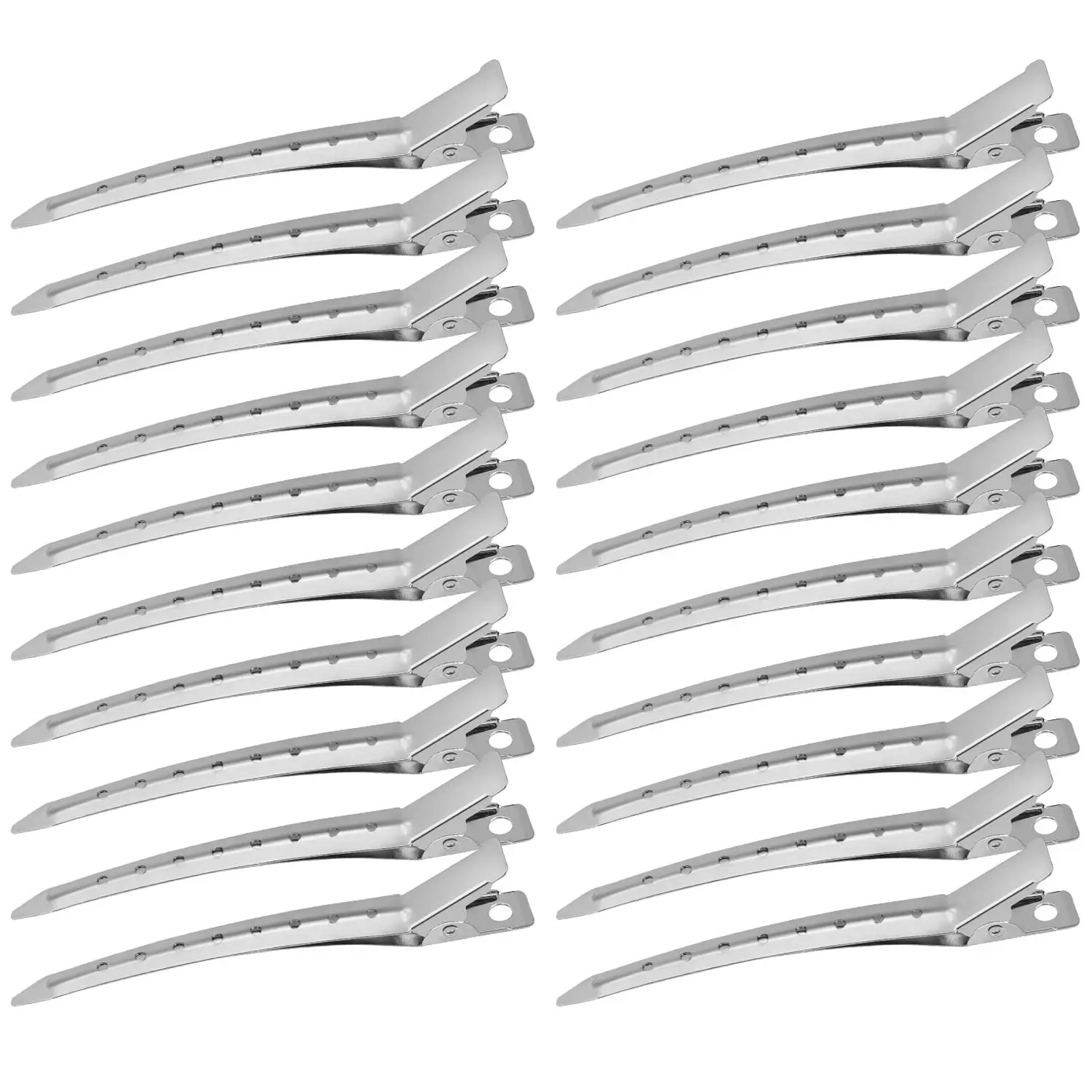 

5/10/20/30pcs Women's Long Hair Duckbill Metal Crocodile Clips Styling Sectioning Curling Iron Salon Silvery