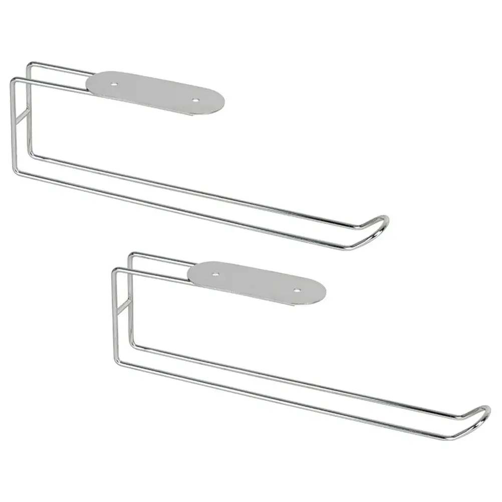 

2Pcs Stainless Steel Kitchen Paper Towel Holder Wall Mount Roll Paper Rack Easy Install Elegant Modern Design for Bathroom