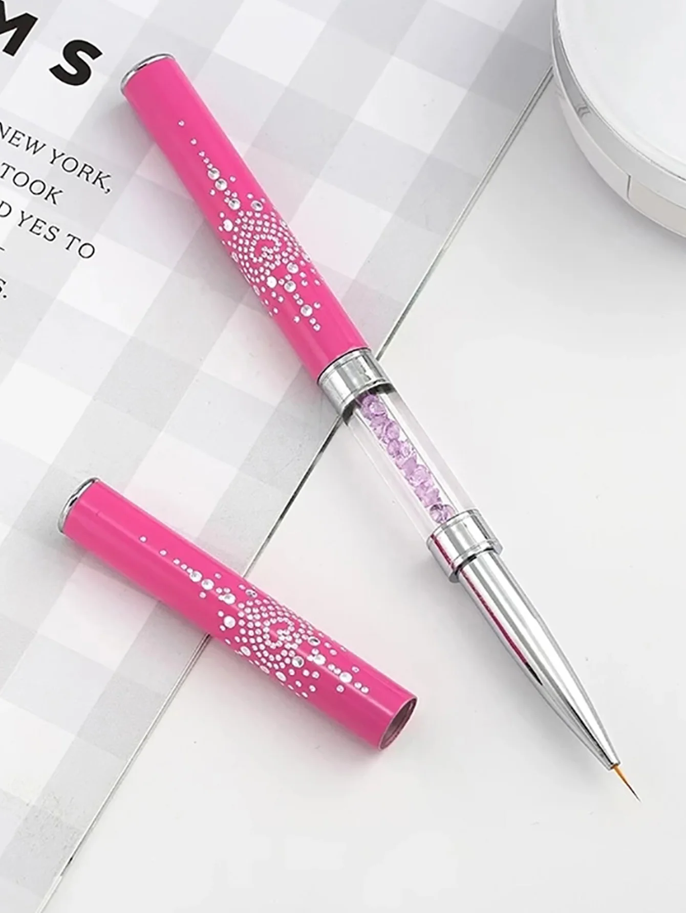 Doppel Kopf Nagel Pinsel Nagel Liner Pinsel Acryl Nail art Pinsel UV Gel Polnisch Nagel Pinsel Malerei Detaillierung Stift Pinsel