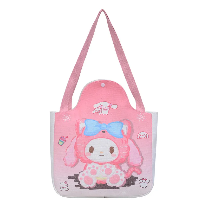 

Hello Kitty 2024 School Girl Girl Cartoon Canvas Bag Cute Bunny Student Shoulder Large Capacity Hand-carrying Messenger Bag