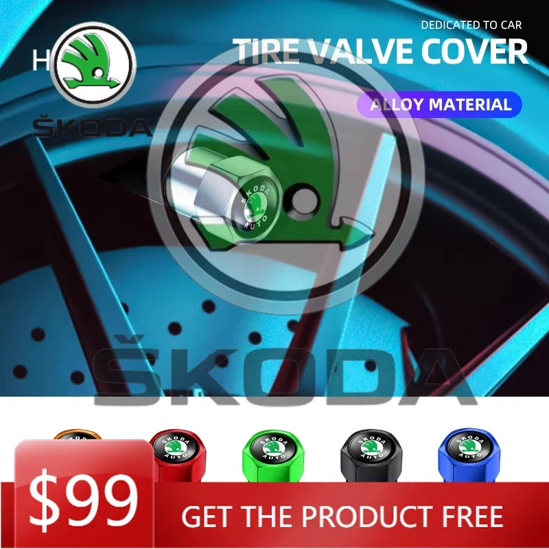 

For Skoda Car Sticker Hot Car Tire Valve Core Cover Cap Wheel Valve Stem Cap Dust Cover For Skoda Octavia Fabia Kamiq Kapoq Kodi